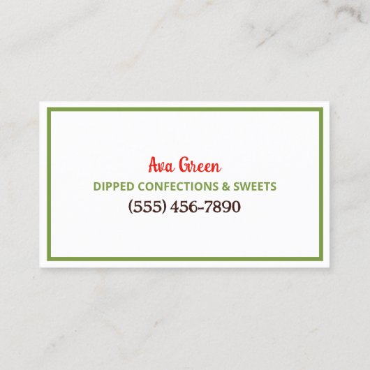 Chocolade Aardbeien Custom QR Visitekaartje (Achterkant)