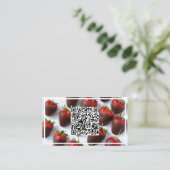 Chocolade Aardbeien Custom QR Visitekaartje (Staand voorkant)