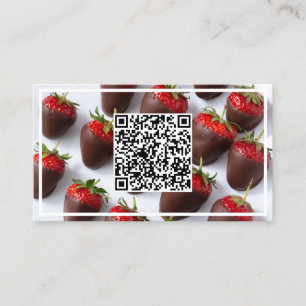 Chocolade Aardbeien Custom QR Visitekaartje