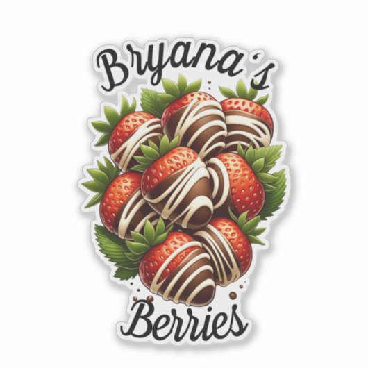 Chocolade Aardbeien Dessert Custom Sticker (Voorkant)