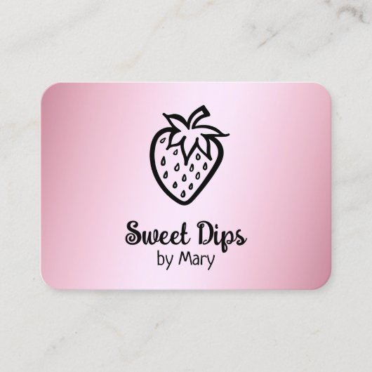 🍓 chocolade aardbeien gedoopt snoep visitekaartje (Voorkant)