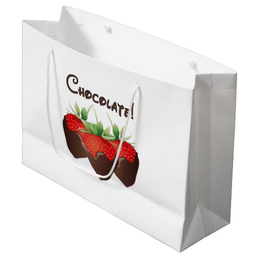 Chocolade aardbeien   groot cadeauzakje (Voorkant Gekanteld)