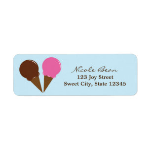Chocolade & Aardbeien Ijs Adreslabels Etiket