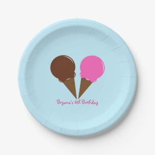 Chocolade & Aardbeien Ijsfeestplaten Papieren Bordje