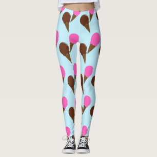 Chocolade & Aardbeien Ijsjes Kegel Blauwe Lounge Leggings