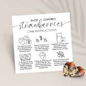 Chocolade aardbeien minimale verzorging instructie vierkante visitekaartje