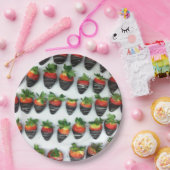 Chocolade aardbeien papieren bordje (Feest)