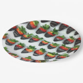 Chocolade aardbeien papieren bordje (Gekanteld)