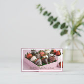 Chocolade Aardbeien QR Visitekaartje (Staand voorkant)