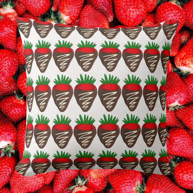 Chocolade Aardbeien Valentijnsdag Kussen (Chocolate Covered Strawberry Pillow)