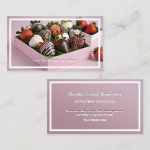 Chocolade aardbeien visitekaartje