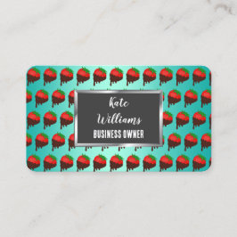Chocolade aardbeien visitekaartje