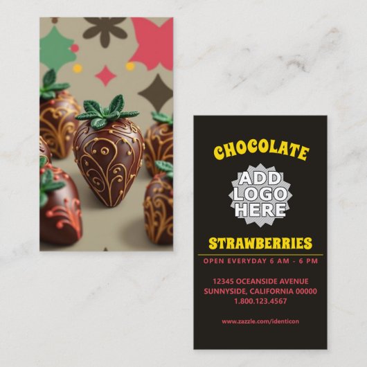 chocolade aardbeien visitekaartje (Voorkant / Achterkant)