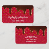 Chocolade aardbeien visitekaartje (Voorkant / Achterkant)