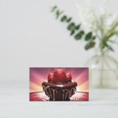 chocolade aardbeien zonnestralen klantenkaartje (Staand voorkant)