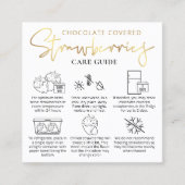 Chocolade Aardbeien Zorggids Wit & Goud Vierkante Visitekaartje (Voorkant)