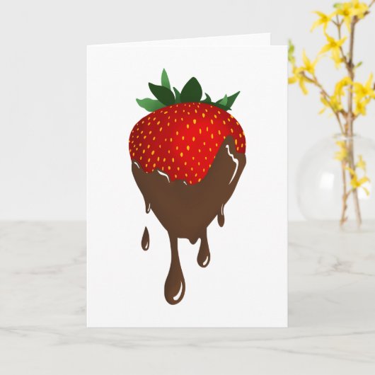 chocolade-aardbeienkaart kaart (Gele Bloem)