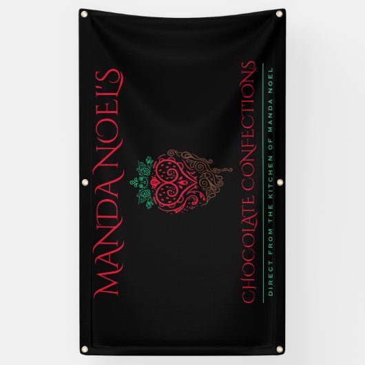 chocolade aardbeienschotel spandoek (Verticaal)