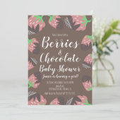 Chocolade-aardbeivruchtenbessen Baby shower Kaart (Staand voorkant)