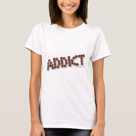 Chocolade Addicate Cute Snoep Slogan Design T-shirt (Voorkant)