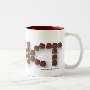 Chocolade Addicate Cute Snoep Slogan Design Tweekleurige Koffiemok