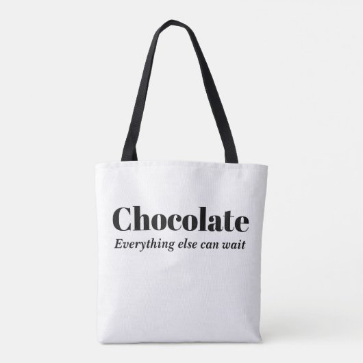 Chocolade Alles Andere Kan Wachten Tote Bag (Achterkant)