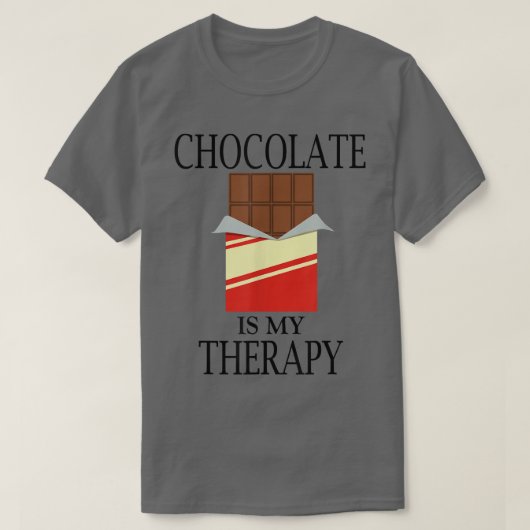 Chocolade als therapie Delicious Chocolatier T-shirt (Design voorkant)