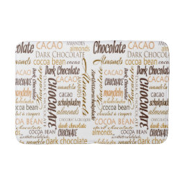 Chocolade, amandelen en Dark Chocolate Text Design Badmat