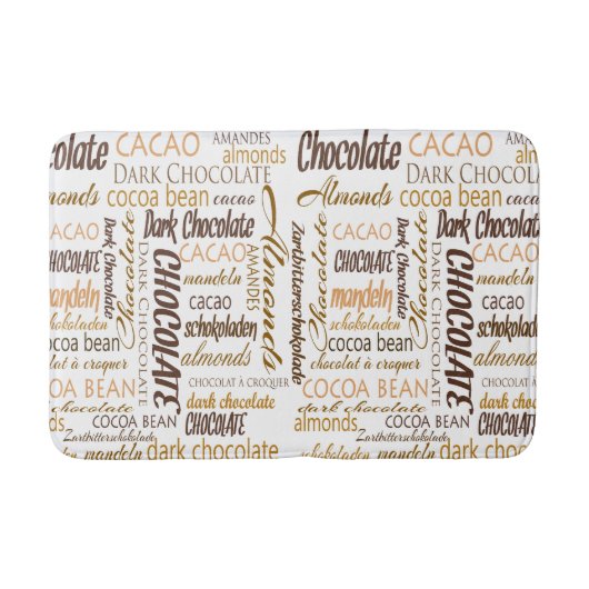 Chocolade, amandelen en Dark Chocolate Text Design Badmat (Voorkant)