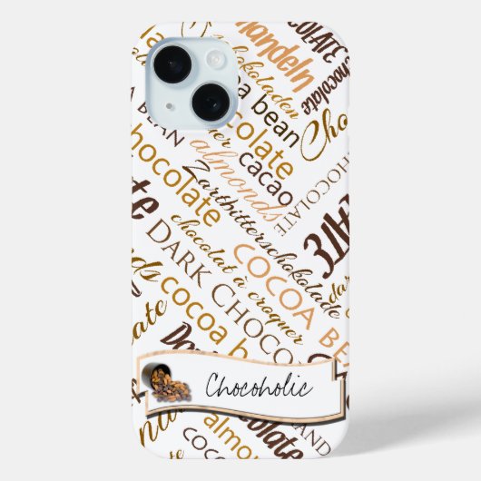 Chocolade, amandelen en Dark Chocolate Text Design Case-Mate iPhone Case (Achterkant)