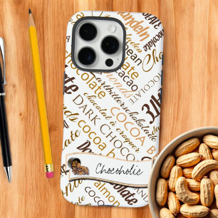 Chocolade, amandelen en Dark Chocolate Text Design iPhone 16 Pro Hoesje