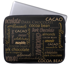 Chocolade, amandelen en Dark Chocolate Text Design Laptop Sleeve