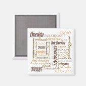 Chocolade, amandelen en Dark Chocolate Text Design Magneet (Voorkant / Achterkant)