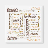 Chocolade, amandelen en Dark Chocolate Text Design Magneet (Voorkant)