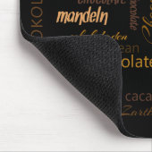 Chocolade, amandelen en Dark Chocolate Text Design Muismat (Hoek)