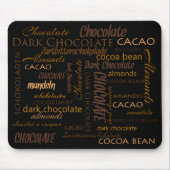 Chocolade, amandelen en Dark Chocolate Text Design Muismat (Voorkant)