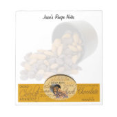Chocolade, amandelen en Dark Chocolate Text Design Notitieblok (Voorkant)