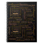 Chocolade, amandelen en Dark Chocolate Text Design Notitieboek (Voorkant)