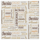 Chocolade, amandelen en Dark Chocolate Text Design Stof (Close Up)