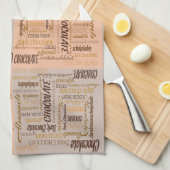 Chocolade, amandelen en Dark Chocolate Text Design Theedoek (Quarter Fold)