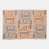 Chocolade, amandelen en Dark Chocolate Text Design Theedoek (Horizontaal)