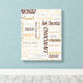 Chocolade, amandelen en donkere chocolade Word Clo Canvas Afdruk (Insitu (Houten vloer))