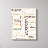 Chocolade, amandelen en donkere chocolade Word Clo Canvas Afdruk (Voorkant)