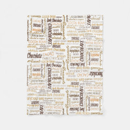 Chocolade, amandelen en donkere chocolade Word Clo Fleece Deken