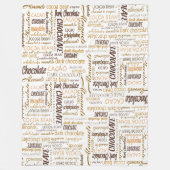 Chocolade, amandelen en donkere chocolade Word Clo Fleece Deken (Voorkant)