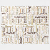 Chocolade, amandelen en donkere chocolade Word Clo Fleece Deken (Voorkant (Horizontaal))