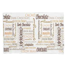 Chocolade, amandelen en donkere chocolade Word Clo Kussensloop