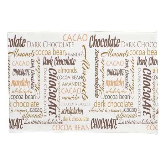 Chocolade, amandelen en donkere chocolade Word Clo Kussensloop (Voorkant)