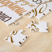 Chocolade, amandelen en donkere chocolade Word Clo Legpuzzel (Zijkant)