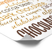 Chocolade, amandelen en donkere chocolade Word Clo Poster (Hoek)